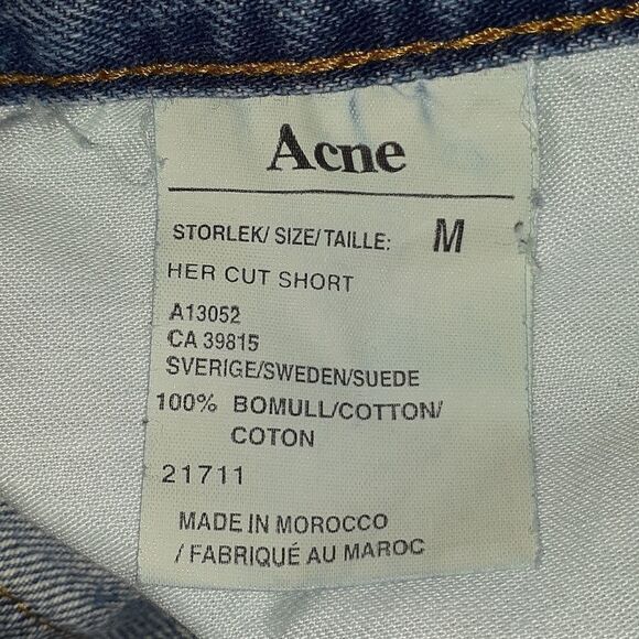 Acne Her Cut Denim Jean Shorts 31" Size Medium - Picture 5 of 7